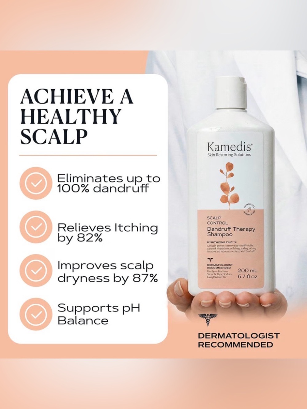 Kamedis Itcy Dry Scalp Control Dandruff Shampoo & Seborrheic Dermatitis Relief - Picture 3 of 8